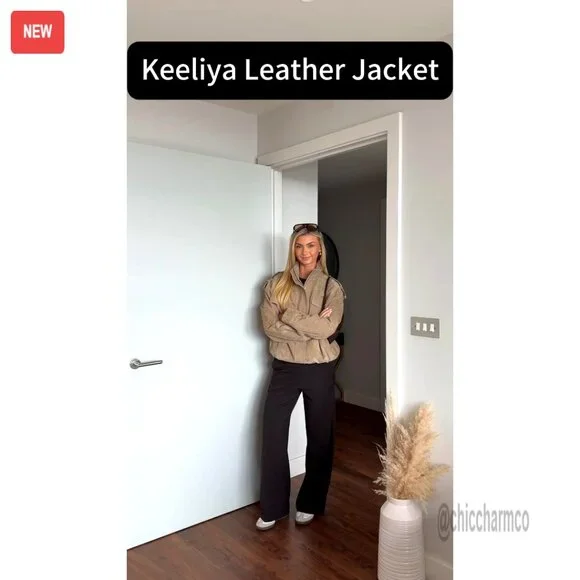 Faux Suede Bomber Jacket Oversized Blazer Long Sleeve Zipper Lapel - Picture 7 of 7